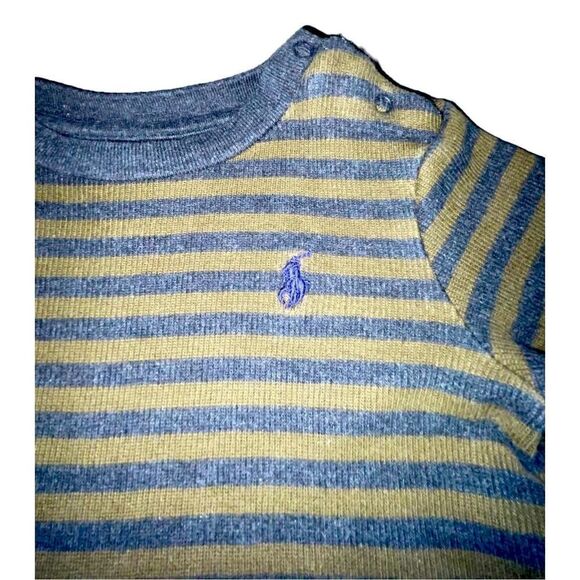 Ralph Lauren Waffle Knit Stripe Long Sleeve Tee - Picture 7 of 13
